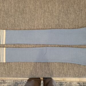 Blue and White Striped Knee-High Socks